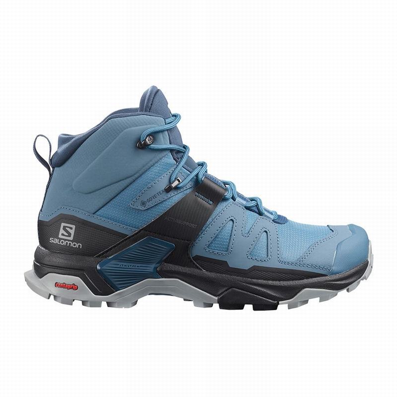 Bottes De Randonnée Salomon Femme Bleu / Noir - Salomon X ULTRA 4 MID GORE-TEX - France (2496-WUESM)